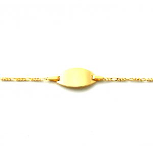 Gourmette bébé Robbez-Masson 14 cm Or 750/1000 - Mailles cheval alternée 1/3