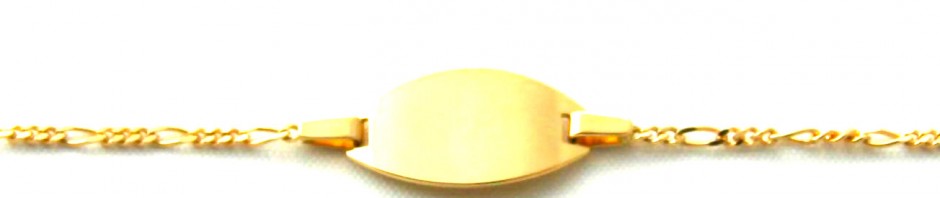 Gourmette bébé Robbez-Masson 14 cm Or 750/1000 – Mailles cheval alternée 1/3