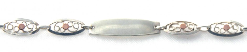 Gourmette identité bébé en argent 14 cm – Mailles filigranes 5 mm