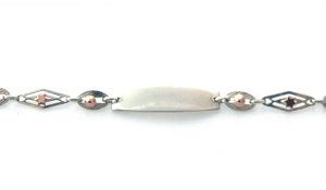 Gourmette identité bébé en argent 14 cm - Mailles originales