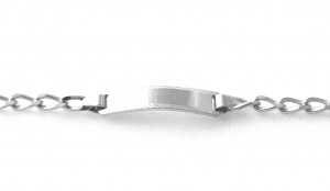 Gourmette identité bébé en argent 13,8 cm - Mailles cheval