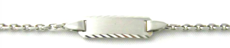 Gourmette bébé 13,5 cm argent 925/1000 rhodié – Maille forçat diamantée