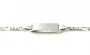 Gourmette bébé 13,5 cm Argent 925/1000 rhodié - Mailles alternées