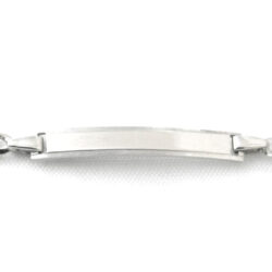 Gourmette bébé 14,5 cm Argent 925/1000 rhodié – Mailles cheval et marine battue