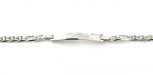 Gourmette bébé 14,5 cm argent 925/1000 rhodié - Mailles cheval et marine battue