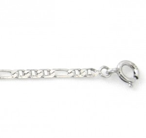 Gourmette bébé 14,5 cm argent 925/1000 rhodié - Mailles cheval et marine battue – Image 3