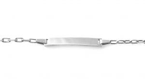 Gourmette identité bébé en argent 13,7 cm - Mailles forçat limées 2 mm