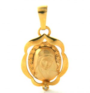 Vierge ajourée et relief – Médaille en or 750/1000