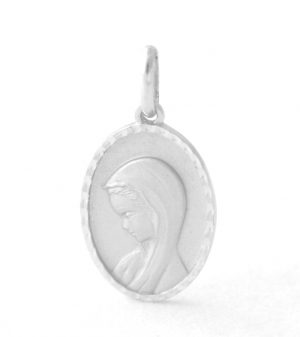 Vierge au voile en argent – Médaille ovale