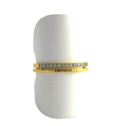 Alliance deux rubans, diamants 0,10 carat et Or 750/1000 – Taille 54