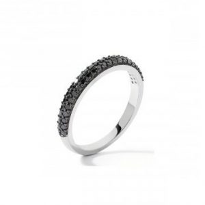 Bague Oressence Saturne diamants noirs 0,41 carat et Or blanc 750/1000 – Taille 53