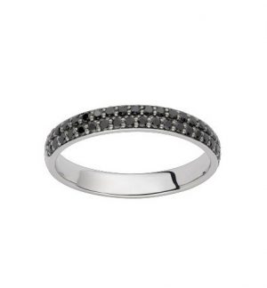 Bague Oressence Saturne diamants noirs 0,41 carat et Or blanc 750/1000 – Taille 53