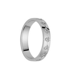 Alliance femme diamants 0,105 carat et Or blanc palladié 750/1000 – Taille 53