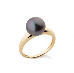 Bague Rambaud perle de Tahiti - Or 750/1000 - Taille 54