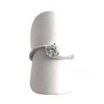Bague Solitaire oxyde de zirconium - Or blanc 750/1000 - Taille 54