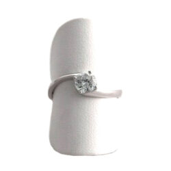 Bague Solitaire oxyde de zirconium – Or blanc 750/1000 – Taille 54