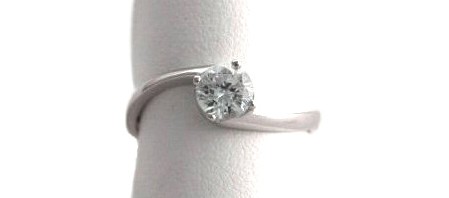 Bague Solitaire oxyde de zirconium – Or blanc 750/1000 – Taille 54