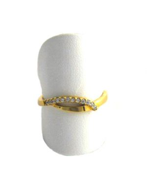 Bague aux oxydes de zirconium – Or 750/1000 – Taille 58