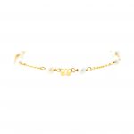 Bracelet bébé papillons et perles de culture - Or 750/1000 - 13,5cm
