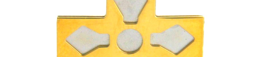 Croix latine bicolore plate – Or 750/1000