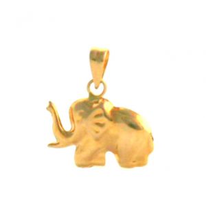 Pendentif éléphant courbes arrondies – Or 750/1000