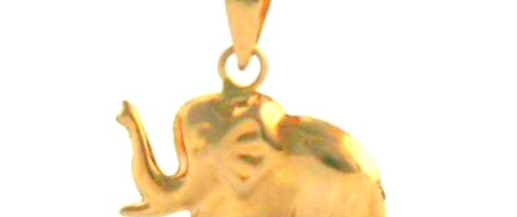 Pendentif éléphant courbes arrondies – Or 750/1000