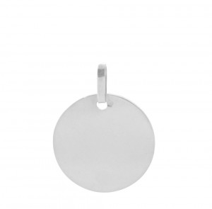 Médaille ronde à graver - Or blanc 750/1000