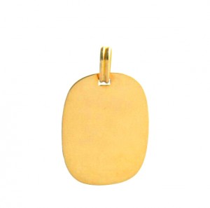 Plaque à graver aux angles arrondis - Or 750/1000 - 22,5 x 13 mm