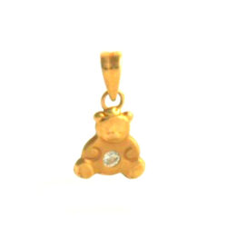 Pendentif ourson oxyde de zirconium – Or 750/1000