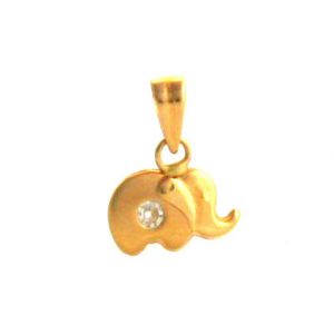 Pendentif éléphant oxyde de zirconium – Or 750/1000