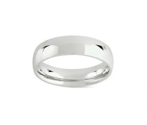 Alliance GL mixte demi-jonc Argent 925/1000 Rhodié - 6 mm - Taille 53,5