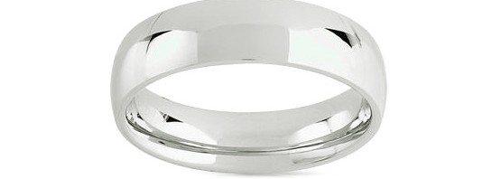 Alliance GL mixte demi-jonc Argent 925/1000 Rhodié – 6 mm – Taille 53,5