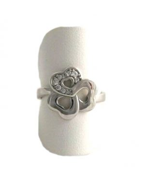 Bague trèfle oxydes de zirconium – Argent 925/1000 Rhodié – Taille 54