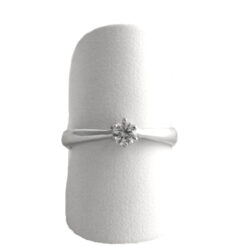 Bague Solitaire oxyde de zirconium – Argent 925/1000 Rhodié – Taille 53,5