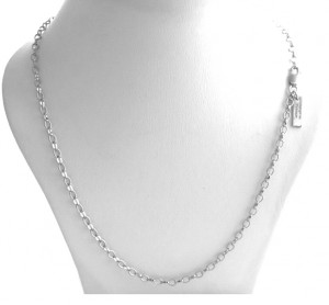 Collier chaîne Kenzo Argent 925/1000 Rhodié - Mailles Jaseron - 47 cm