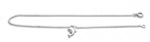 Chaîne de cheville DMB Dauphin mailles gourmette de 1,6 mm - Argent 925/1000 - 24 cm