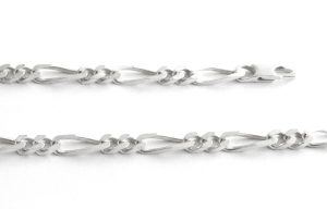 Collier chaîne mailles figaro 1/2 de 4,3 mm – Argent 925/1000 – 46 cm