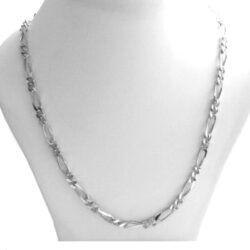 Collier chaîne mailles figaro 1/2 de 4,3 mm – Argent 925/1000 – 46 cm