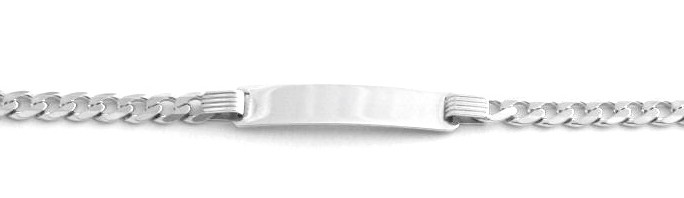 Gourmette identité mailles gourmette 4,6 mm – Argent 925/1000 Rhodié – 21,3 cm