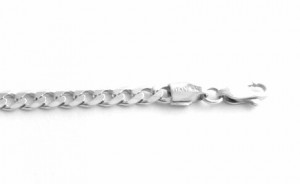 Gourmette identité mailles gourmette 4,6 mm – Argent 925/1000 Rhodié – 21,3 cm