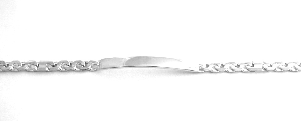 Gourmette identité mailles de 4,7 mm – Argent 925/1000 – 21 cm