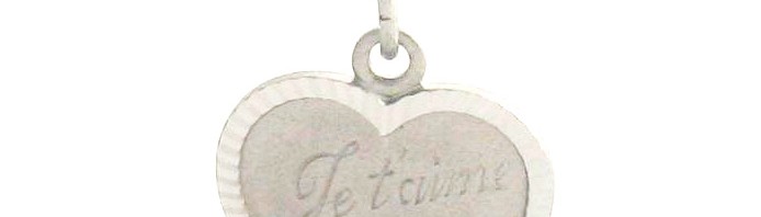 Je t’aime aux 2 coeurs – Médaille forme coeur en argent