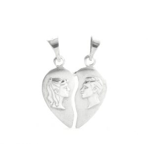 Coeur sécable amoureux en argent