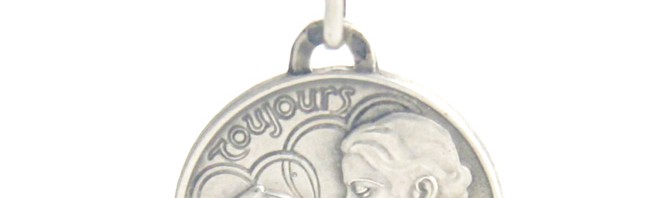 Médaille ronde couple pour toujours en argent