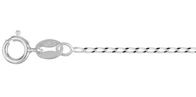 Chaîne 45 cm Argent 925/1000 – Maille forçat allongée 1 mm