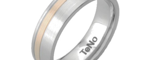 Teno Anneau Acier inoxydable liseré Or Taille 60