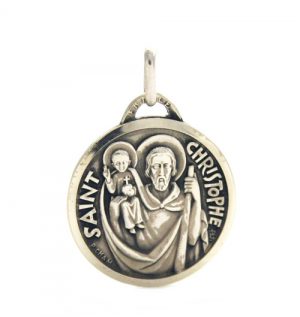 Saint Christophe – Médaille ronde en argent