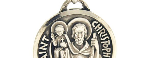 Saint Christophe – Médaille ronde en argent