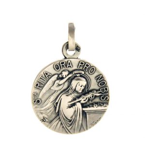 Sainte Rita - Médaille ronde en argent