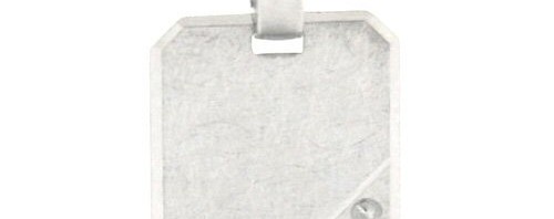 Plaque effet sablé à graver oxydes de zirconium Argent 925/1000 rhodié